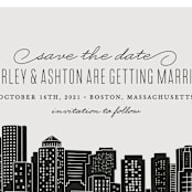 "Big City - Boston" - Save the Dates in Light Taupe by Hooray Creative - Detail