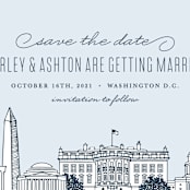 "Big City - Washington DC" - Save the Dates in Pale Blue by Hooray Creative - Detail