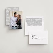 "Scrawled" - Save the Dates in Pearl by Catherine Culvenor - Assembled