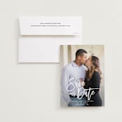 "Scrawled" - Save the Dates in Pearl by Catherine Culvenor - Save the Date with Envelope