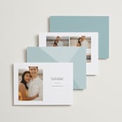 "It's our date" - Save the Dates in Snow by Mere Paper - Back of Card Options