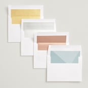 "It's our date" - Save the Dates in Snow by Mere Paper - Envelope Liner Options