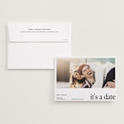 "It's our date" - Save the Dates in Snow by Mere Paper - Save the Date with Envelope