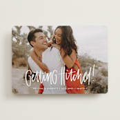 "Getting Hitched" - Save the Dates in Linen by Amy Payne - Front
