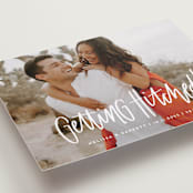 "Getting Hitched" - Save the Dates in Linen by Amy Payne - Detail