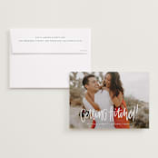 "Getting Hitched" - Save the Dates in Linen by Amy Payne - Save the Date with Envelope