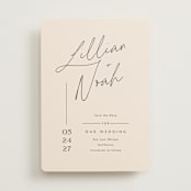 "Modern Aligned" - Save the Dates in Creampuff by Carolyn MacLaren - Front