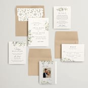 "Fleur" - Save the Dates in Lily by Everett Paper Goods - Matching Invitation Suite