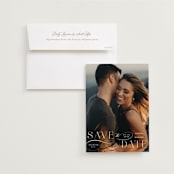 "Flourish" - Save the Dates in Vanilla by Ashley Rosenbaum - Save the Date with Envelope