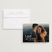 "Eloquent" - Save the Dates in Pearl by Jennifer Postorino - Save the Date with Envelope