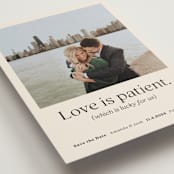 "Love is Patient" - Save the Dates in Champagne by Samantha Barkla - Detail