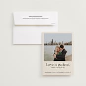 "Love is Patient" - Save the Dates in Champagne by Samantha Barkla - Save the Date with Envelope