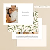 "Greenery Wisp" - Save the Dates in Ivory by Susan Moyal - Back of Card Options
