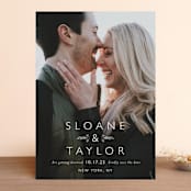 "His & Hers" - Save the Dates in Cloud by Carolyn MacLaren - Front
