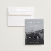 "The Beginning" - Save the Dates in Pearl by Pati Cascino - Save the Date with Envelope