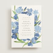 "Irises" - Save the Dates in Lake by Everett Paper Goods - Front