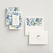 "Irises" - Save the Dates in Lake by Everett Paper Goods - Assembled