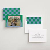 "Modern Overlay" - Save the Dates in Spearmint by Baumbirdy - Assembled