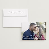 "Etched in love" - Save the Dates in Cloud by Stacey Meacham - Save the Date with Envelope