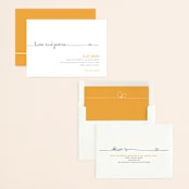 "The Happy Couple" - Save the Dates in Tangerine by R studio - Assembled