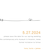 "The Happy Couple" - Save the Dates in Tangerine by R studio - Detail