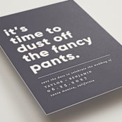 "Fancy Pants" - Save the Dates in River Stone by Erica Krystek - Detail