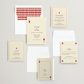 "Red Hearts" - Save the Dates in Champagne by Helena Vitto - Matching Invitation Suite