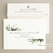 "Nature Love" - Save the Dates in Navy by Susan Moyal - FREE Recipient Addressing