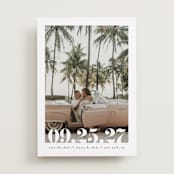 "Malibu Dreams" - Save the Dates in Linen by Ashley Cuccio - Front