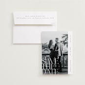 "Editorial lettering" - Save the Dates in Pearl by Ana de Sousa - Save the Date with Envelope