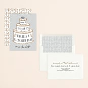 "There Will Be Cake" - Save the Dates in Dove by Megan Tamaccio - Assembled
