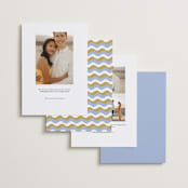"wavy frame" - Save the Dates in Aqua by Baumbirdy - Back of Card Options