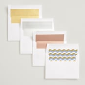 "wavy frame" - Save the Dates in Aqua by Baumbirdy - Envelope Liner Options