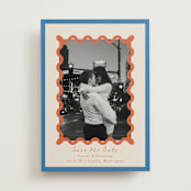 "Party Squiggle" - Save the Dates in Papaya by Blustery August - Front