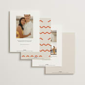 "Party Squiggle" - Save the Dates in Papaya by Blustery August - Back of Card Options