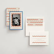 "Party Squiggle" - Save the Dates in Papaya by Blustery August - Assembled