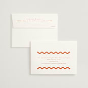 "Party Squiggle" - Save the Dates in Papaya by Blustery August - FREE Recipient Addressing