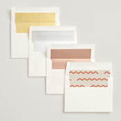 "Party Squiggle" - Save the Dates in Papaya by Blustery August - Envelope Liner Options