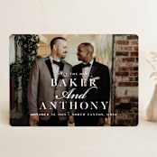 "Stacked Names" - Save the Dates in Snow by Megan Cash - Front