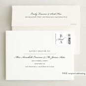 "Stacked Names" - Save the Dates in Snow by Megan Cash - FREE Recipient Addressing