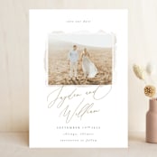 "Eloquence" - Save the Dates in Linen by Robert and Stella - Front