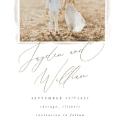 "Eloquence" - Save the Dates in Linen by Robert and Stella - Detail