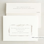 "Eloquence" - Save the Dates in Linen by Robert and Stella - FREE Recipient Addressing