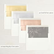 "Eloquence" - Save the Dates in Linen by Robert and Stella - Envelope Liner Options
