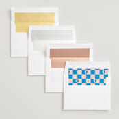 "The Right Stripes" - Save the Dates in Pink Grapefruit by Jackie Crawford - Envelope Liner Options