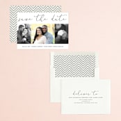 "Etched in love" - Save the Dates in Cloud by Stacey Meacham - Assembled