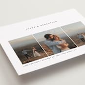 "Trifold" - Save the Dates in Linen by Robert and Stella - Detail