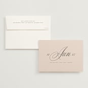 "Simple Date" - Save the Dates in Champagne by Lori Wemple - Save the Date with Envelope