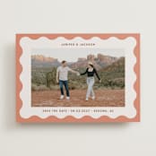 "wavy frame" - Save the Dates in Apricot by Kelly Watkins - Front