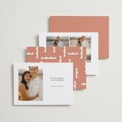 "wavy frame" - Save the Dates in Apricot by Kelly Watkins - Back of Card Options